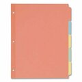 Avery Dennison Avery, WRITE & ERASE PLAIN-TAB PAPER DIVIDERS, 5-TAB, LETTER, MULTICOLOR, 36 SETS 11508